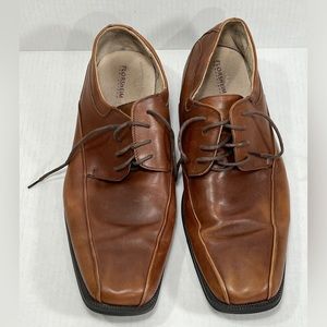 Florsheim Mens 11256-200 Brown 13D Leather Oxford Lace Up Dress Work Shoes